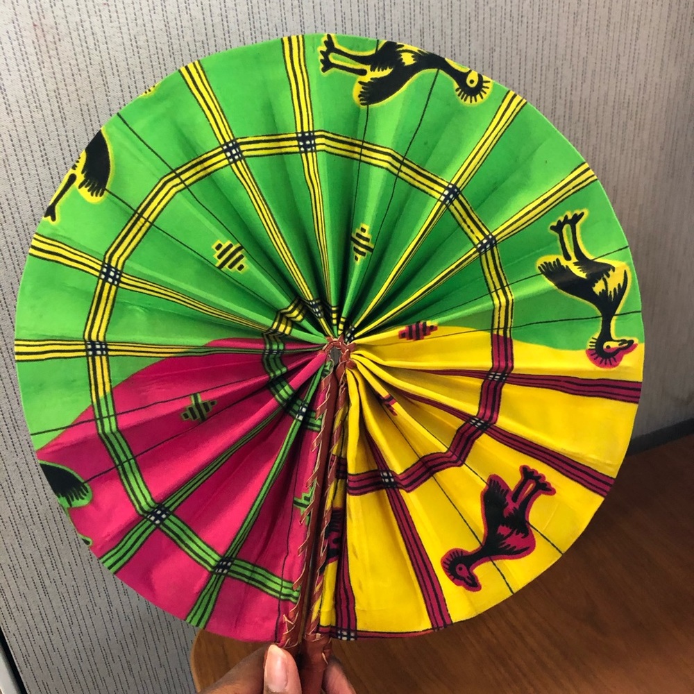 🛑 SALE **African Fabric Print Folding Fan**